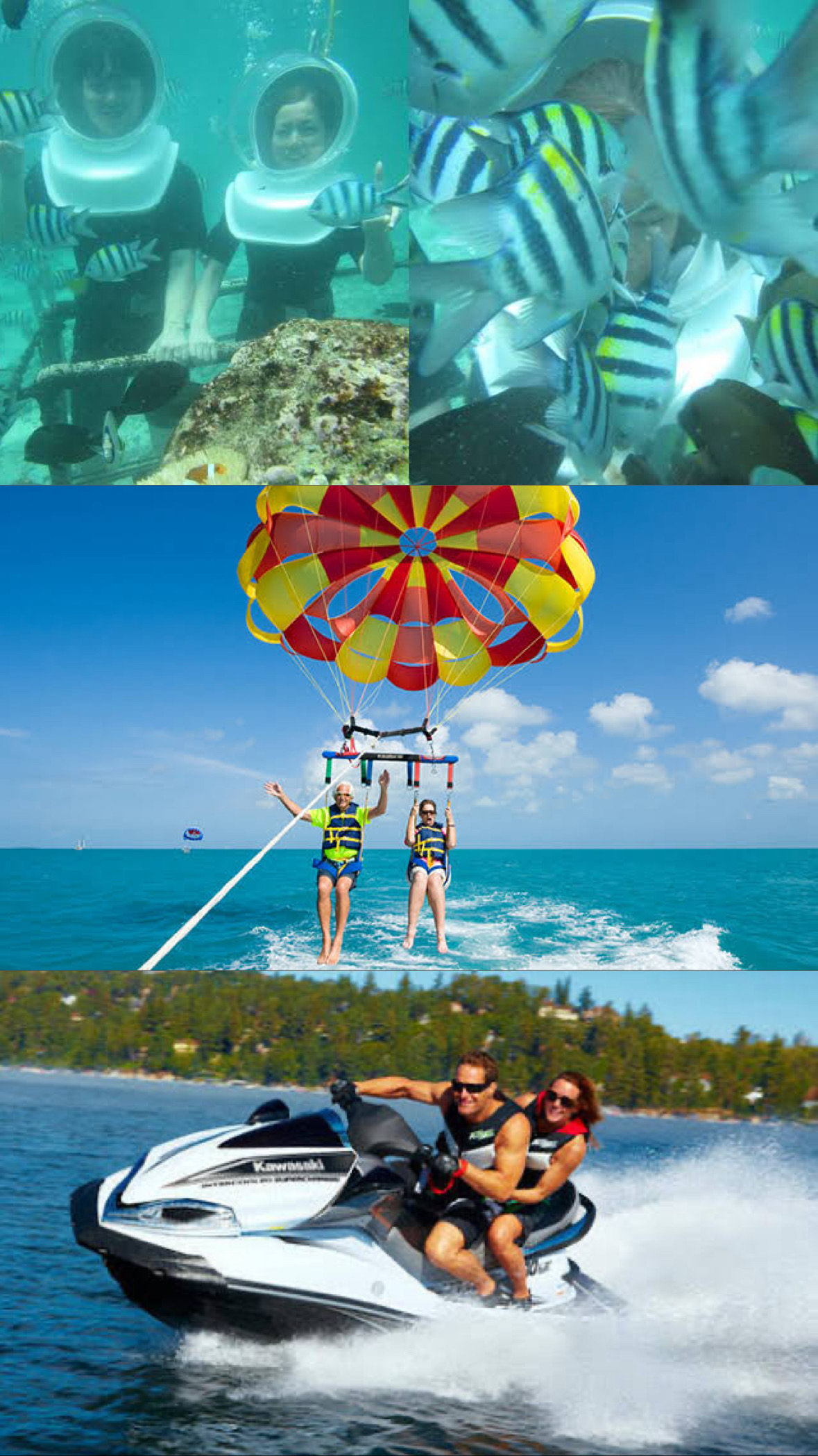 Bali Watersport Fun: Sea Walker + Parasailing + Jetski with instructor